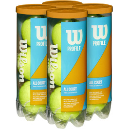 Тенісні м'ячі Wilson Prime All Court - універсальні, жовті, упаковка 4 банки (12 м'ячів)