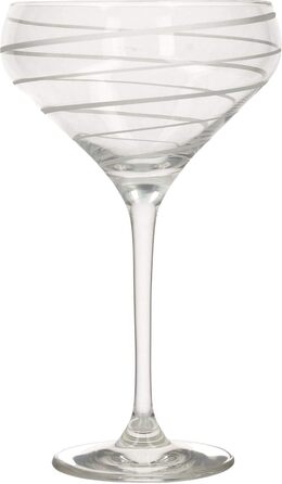 Бокали для Мартіні Mikasa Cheers, 290 мл, 4 шт., Кришталь, срібло, Набір з 4 бокалів