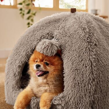 Кігтечка для котів BEDSURE - велика кімната-будиночок 44x44x44 см, плюшеве ліжко для котів, знімний килимок та іграшка, миється, каміль