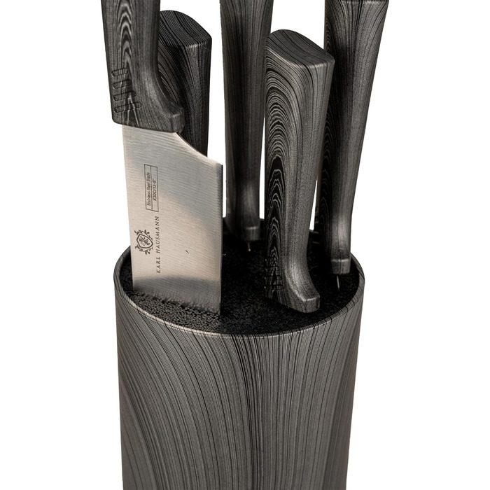 Набір ножів Karl Hausmann 5 предметів: ніж, підставка - кухонні ножі з нержавіючої сталі (сірий колір дерева)