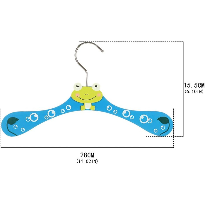 Дерев'яні вішалки для дитячого одягу з мотивом тварин, 12 шт.