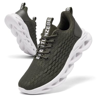 Чоловічі кросівки для бігу, тенісу та фітнесу. Легкі, дихаючі, зелені, 42 EU