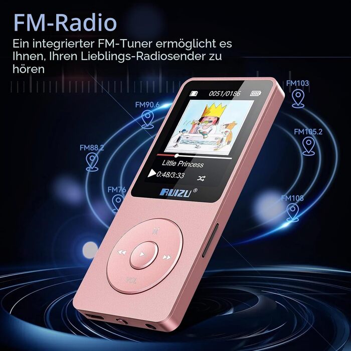 MP3 плеєр RUIZU 32GB з Bluetooth 5.3, екраном 1.8