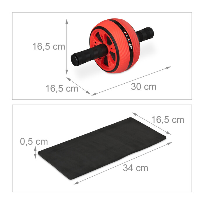 Relaxdays Abdominal Roller with Knee Pad