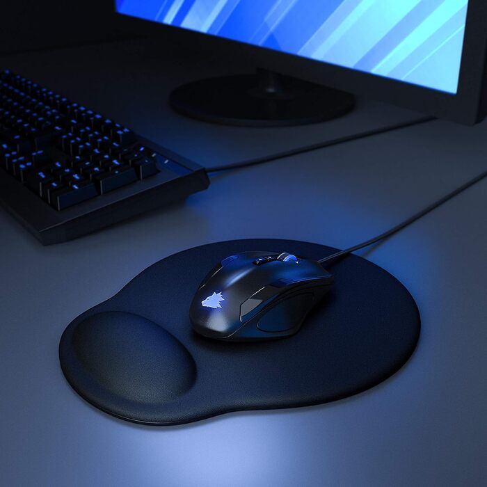 Кисетковий Mousepad CSL з гелевою підкладкою для зап'ястя - чорний (круглий)