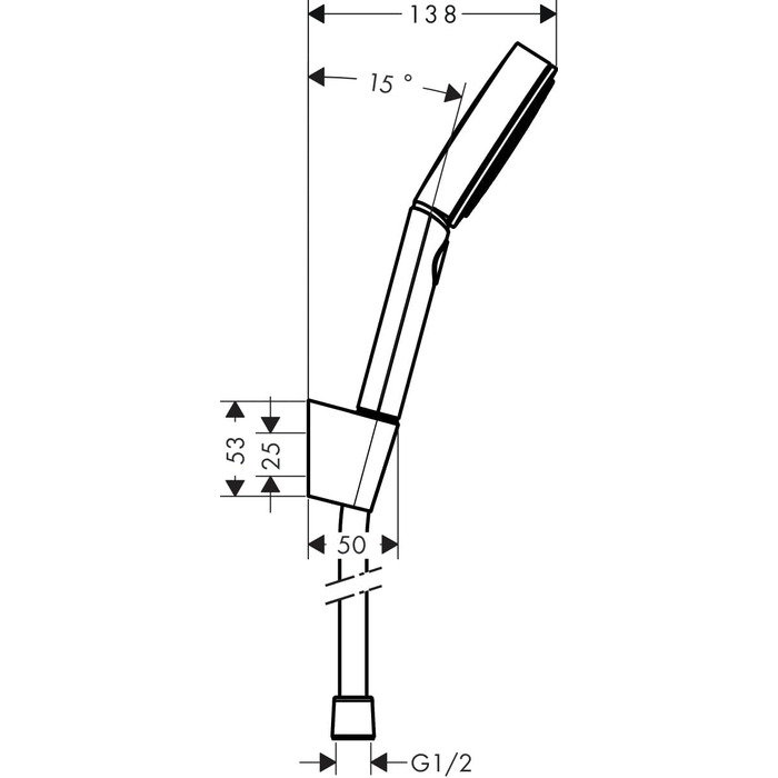 hansgrohe Pulsify Select S - Shower Set with Showerhead (3 spray patterns including PowderRain), Shower Hose (1.25 m) and Showerhead Holder, Matte Black, 24302670