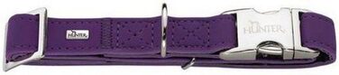 Нашийник для собак HUNTER SOFTIE ALU-STRONG, штучна шкіра, алюмінієва застібка, розмір M, колір полуниця