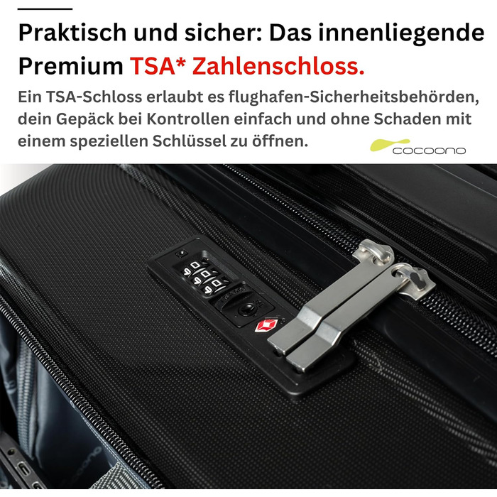 Чорний валіза-тролі 100 літрів з TSA замком - валіза з жорстким корпусом для подорожей