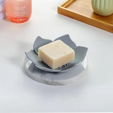 Миска для мила з отвором для стоку, 2 шт., полиця для ванної кімнати з пластику (білий та сірий)