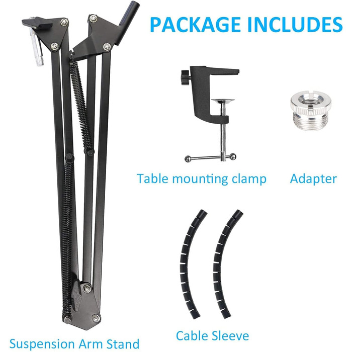 Кріплення для мікрофону HyperX QuadCast з поп-фільтром та універсальним кріпленням, сумісне з QuadCast S, Fifine AM8, Blue Yeti, Razer Seiren Mini V3, YOUSHARES - для мікрофонів з різьбою 3/8' та 5/8'