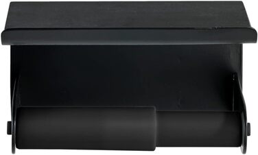 Тримач для туалетного паперу з поличкою WENKO Classic Plus, сталевий, чорний, 14 x 10 x 14 см