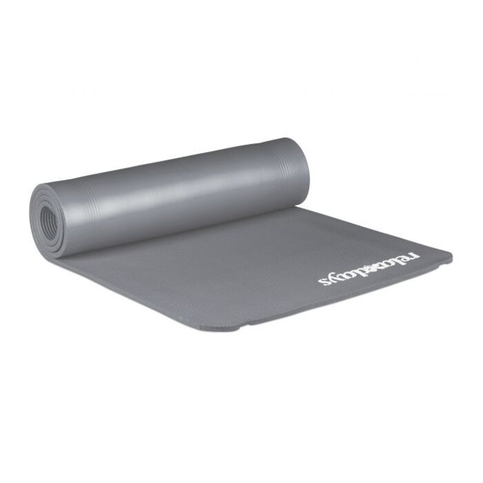 Relaxdays Yoga Mat, 1 cm thick, solid color