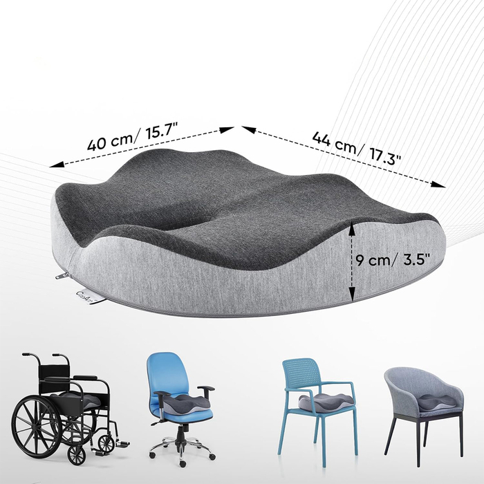 Ортопедична подушка для сидіння з ефектом пам'яті (Memory Foam), профільна, велика