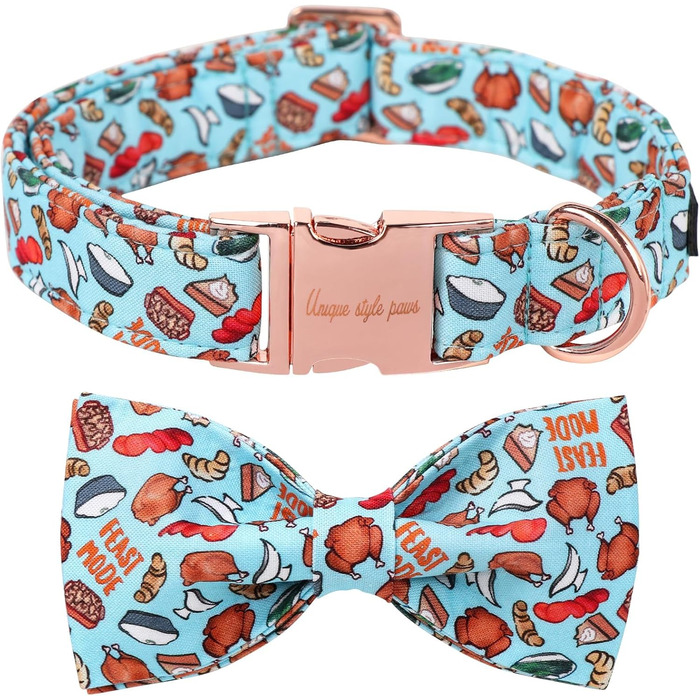 Елегантний собачий нашийник з краваткою для собак, бавовна, на День подяки, з металевою застібкою, розмір M, обхват шиї 34-56 см, для хлопчиків та дівчаток