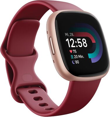 Смарт-годинник Fitbit Versa 4 – фітнес-трекер з GPS, телефоном, 6 днів роботи від акумулятора, 40+ режимів тренувань, сумісний з Android/iOS, рожевий пісок / алюміній, колір мідно-рожевий