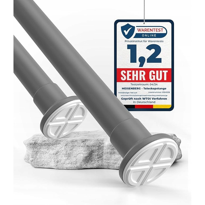 Розпірна штора для ванної MEISENBERG 70-120 x 25 мм