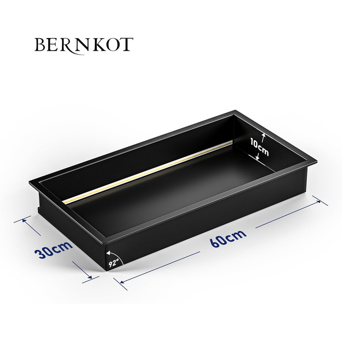 Stainless Steel Corner Shower with LED Strip Lighting, 60 cm x 30 cm, Waterproof - No Tiles Required, Bathroom Storage, Niche, Matte Black