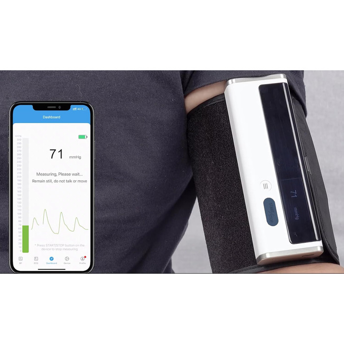 TIGA-MED Armfit Plus: тонометр на плечі з Bluetooth та EKG-діагностикою | монітор серцевого здоров'я | додаток для iOS та Android