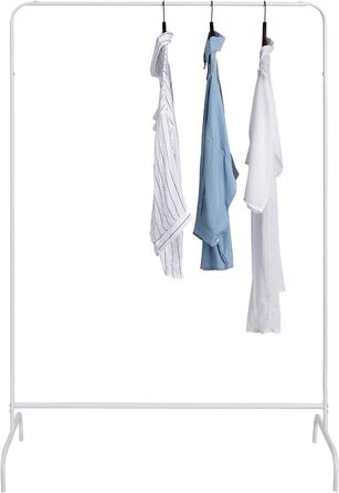 EUGAD Clothes Rack Coat Rack Laundry Rack, Coat Clothes Stand, Clothes Rail White, 99x46x153cm, Heavy Duty Cloth Rail