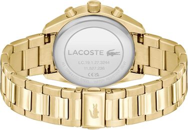 Годинник чоловічий Lacoste Boston Chronograph кварцовий з шкіряним або металевим браслетом (Золото-Синій, Метал)