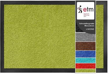Килимок для дому та вулиці ETM Mono - яскравий, 40x60 см, Limone