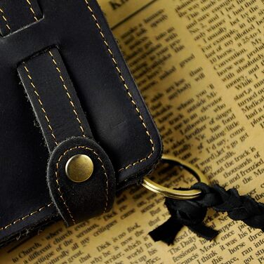 Le'aokuu Men's Genuine Leather Wallet Organizer Double Checkbook Wallet Pattern Business Money Clip 3377