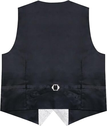 Набір краватка, жилет, нагрудна хустинка, запонки та лапільєрний шпилька Dibangu для весілля та свят (7 шт., шовк, Paisley)