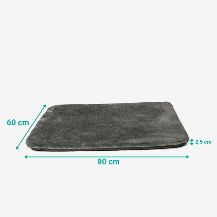 Килимок для собак у дорогу, комплект: лежанка для собак, знімний водовідштовхуючий чохол та сумка для перенесення, придатний для прання, розмір 100x70x3,5 см, вага 1080 г (M, Антрацит Aqua)