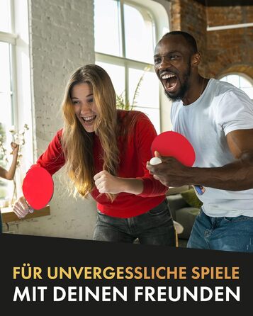 Набір для пінг-понгу DIEKER | 2 ракетки, 3 преміум м'ячі, міцна сумка | Для всієї родини, чорний