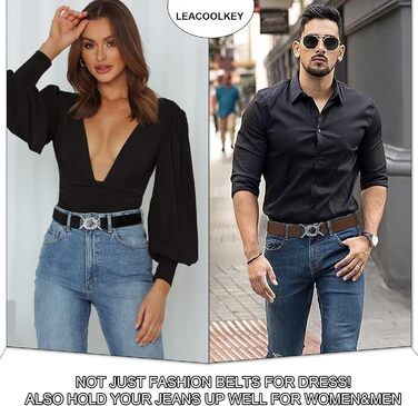 Еластичний ремінь LeaCoolKey для жінок та чоловіків, тонкий, стрейчевий, для джинсів та суконь, 80 см, кольори: чорний, коричневий, білий, блакитний
