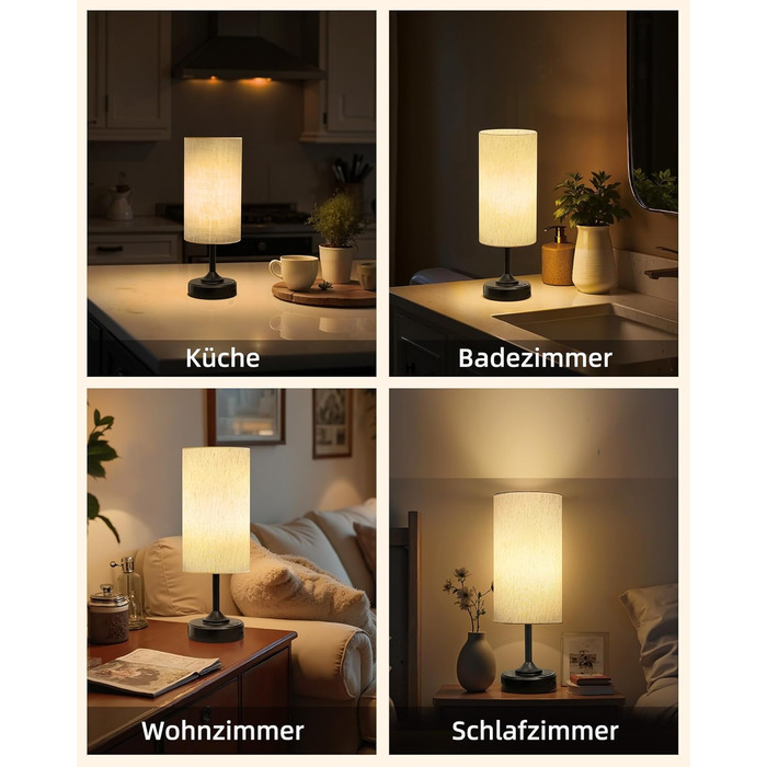 Світлодіодна настільна лампа EZVALO з сенсорним димером, акумуляторна (4000mAh), USB-C, тепле світло 2700K, чорна - 1 шт.