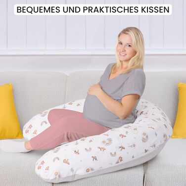 Подушка для вагітних Amilian Stillkissen 170 см XXL – подушка для сну на боці, подушка для годування, body pillow з чохлом