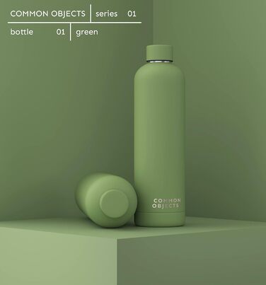 Stainless Steel Water Bottle | Leak-Proof, Insulated Thermos Bottle | Carbonated Water Suitable | Sports Bottle, water bottle, thermos | Office, Gym, Outdoor | THE ORIGINAL (Lindgrün, 500 ml)