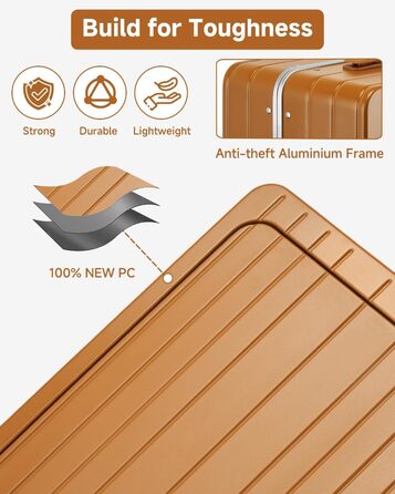 Валіза-ролер Sea Choice з відділенням для ноутбука 15.6', з USB-портом, з PC корпусом, TSA-замок, 360° колеса (жовто-коричневий)