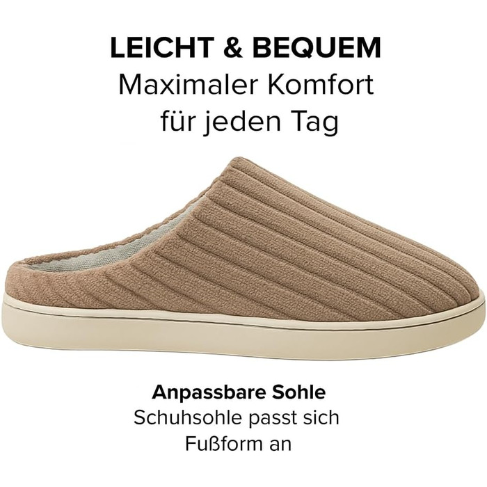 Домашні тапочки для чоловіків та жінок – надзвичайно м'які сліпони для дому - ультралегкі, неслизькі та зручні. М'які тапочки - зимові домашні тапочки (39 EU, Коричневий)