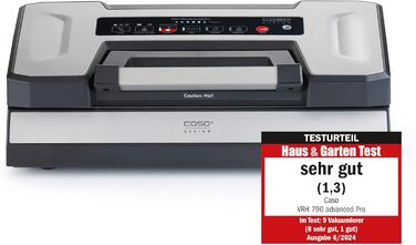CASO Vakuumierer VRH 790 advanced Pro: Професійний вакуумний пакувальник з висувною камерою, 10 фольгованих пакетів