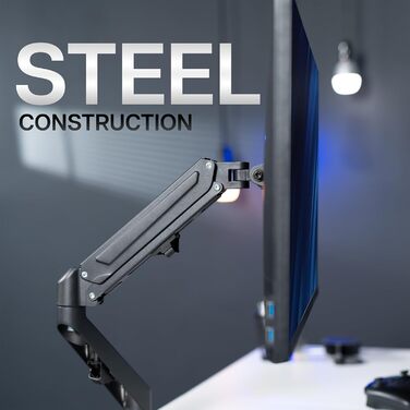 Кріплення для монітора VIVO Robuster STAND-V101V: Алюмінієва кріплення для моніторів до 49 дюймів (124,5 см), витримує до 20 кг, чорний