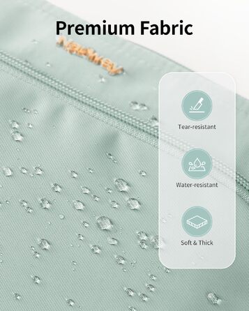 Косметичка для жінок Narwey — велика сумка-органайзер для макіяжу та аксесуарів у подорожі, місткий косметичний кейс з широким відкриванням, м'ятно-зелений колір
