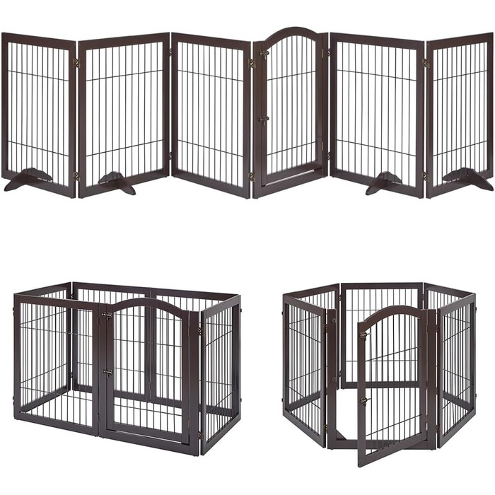 Захисний бар'єр для каміну Unipaws, огорожа для собак, портативне металеве перегородження, захист від сходів без свердління, 6 панелей, білий (Espresso)