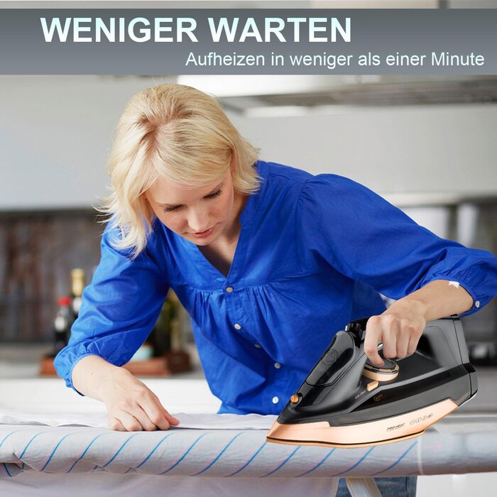 Iron, 2600 W Steam Iron, Ceramic Soleplate, Self-Cleaning & Spray Water Function, Anti-Calc, Drip Stop, Vertical Steam, Steam Iron (Black)
