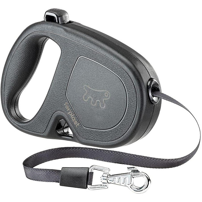 Рулетка для собак Ferplast Flippy ONE, середні породи до 25 кг, 5 м, чорний