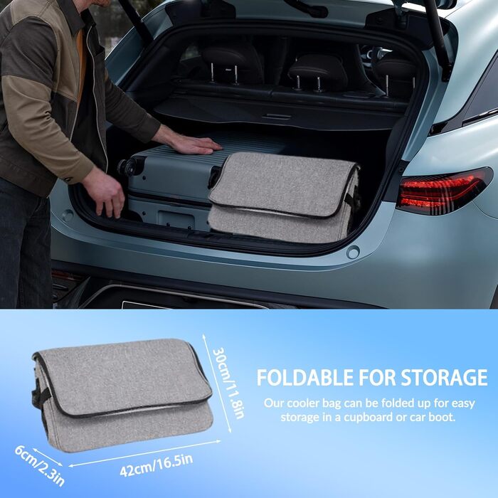 Термосумка для пікніків та відпочинку на природі 35L сірого кольору