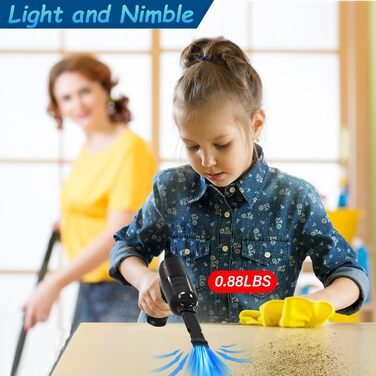 Електричний пилосос для повітря - 500W, 5.74oz, комплект для чищення ПК, ноутбука, авто, офісних пристроїв (чорний)