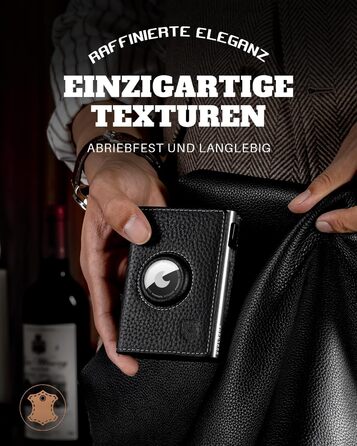 Портмоне DODENSHA® MagSnap для чоловіків з RFID захистом та відділенням для AirTag® I Кредитниця для 10+ карток I Портмоне з монетницею I (Чорний)