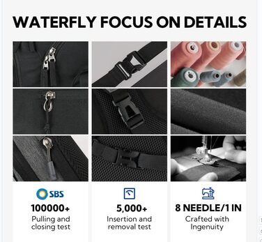 Сумка-месенджер WATERFLY через плече, класична маленька сумка для чоловіків та жінок, чорна