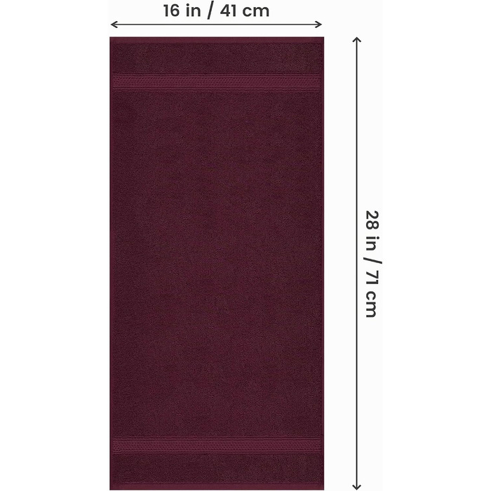 Набір рушників для рук Utopia Towels з 100% бавовни, 41x71 см, 6 шт, бордовий — м'які та гігроскопічні