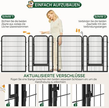Yaheetech 100cm Foldable Dog Playpen - 6 Panel, Freestanding Kennel for Dogs - Indoor & Outdoor Use, Tool-Free Assembly
