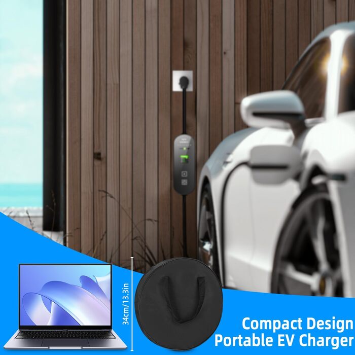 Кабель для зарядки електромобіля Schuko, 3.5kW, 16A з цифровим дисплеєм, сумісний з Model 3/Y, 3008/508, C5X, DS7, GLA, Q3, X3