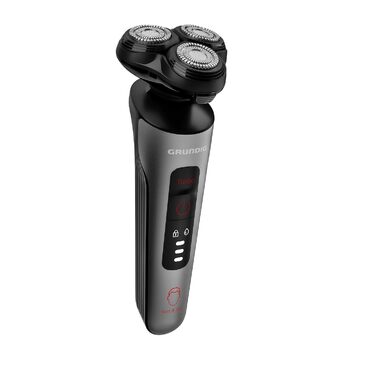 Електричний чоловічий бритва Grundig ProClub MS 8130 з технологією Titanium Blades та датчиком BeardCare, корпус з 61% переробленого пластику, Wet & Dry, темно-матове хромоване/червоно-чорне/титанове покриття