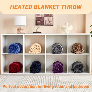 Електрична ковдра з підігрівом 130x180 см з автовимкненням, 10 температурних режимів, захист від перегріву, машинне прання, для холодних ночей, темно-сіра